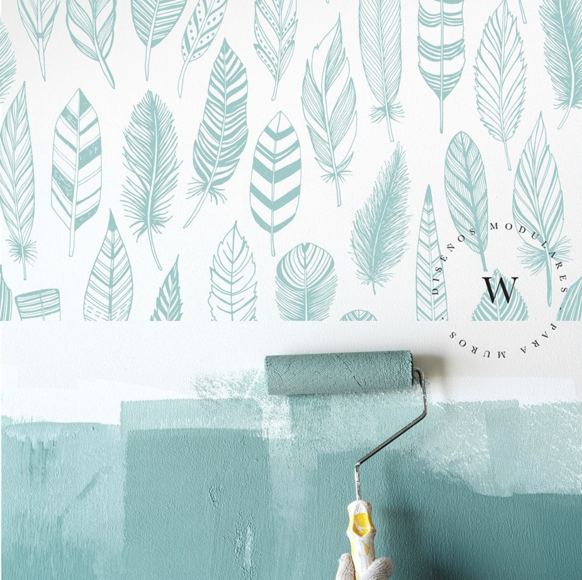 Combinando el papel mural con color