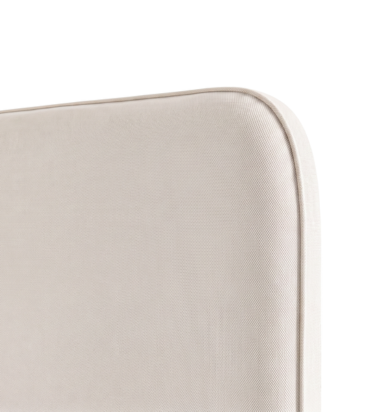 Respaldo de cama Lino Blanco — detalle de la tela