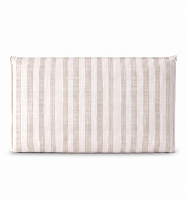 Respaldo de cama recto Linen Stripes Beige — vista frontal