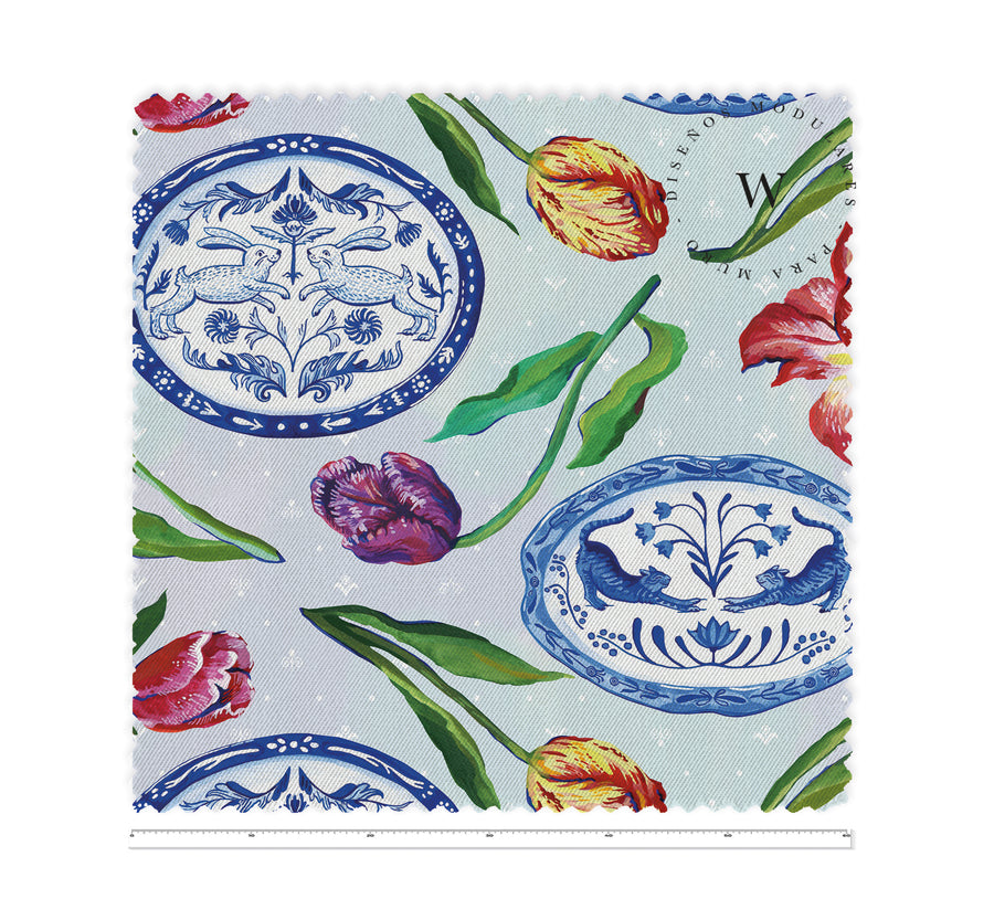 Blue Plates & Tulips