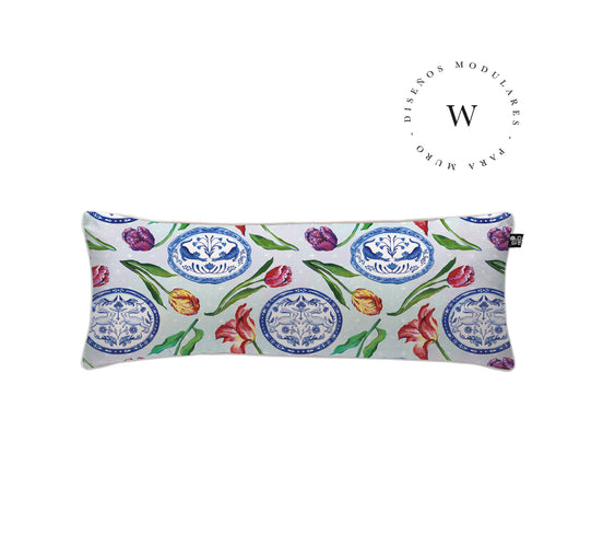 Funda Plumón Blue Plates & Tulips Cuna 145 x 105 cm