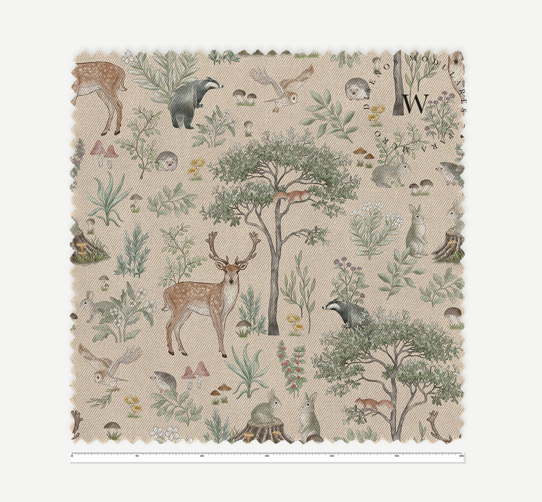 Funda Plumón Fantastic Forest Beige 1 1/2 Plaza