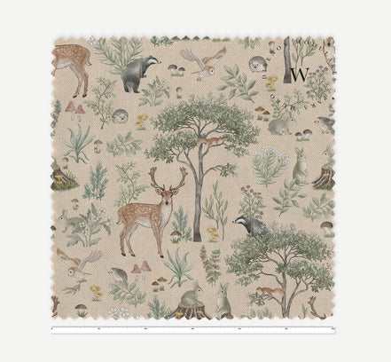 Funda Plumón Fantastic Forest Beige 1 1/2 Plaza