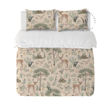 Funda Plumón Fantastic Forest Beige 1 Plaza