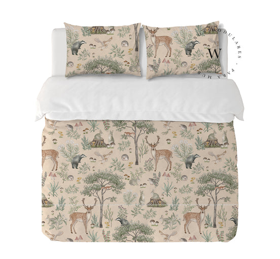 Funda Plumón Fantastic Forest Beige 1 Plaza