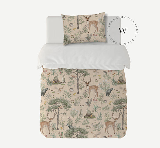 Manta Acolchada (Piecera) Fantastic Forest Beige 210 x 140 cm