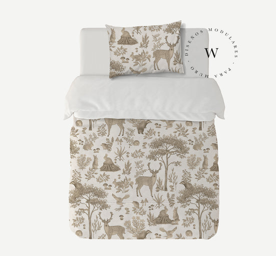 Manta Acolchada (Piecera) Fantastic Forest Vintage White 210 x 140 cm