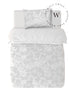 Funda Plumón Flower Shape Grey Cuna 145 x 105 cm