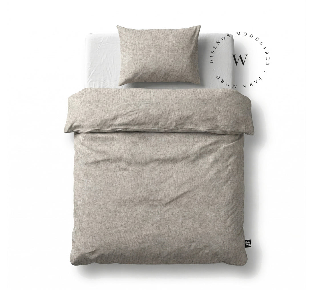 Funda Plumón Lino Beige Cuna 145 x 105 cm