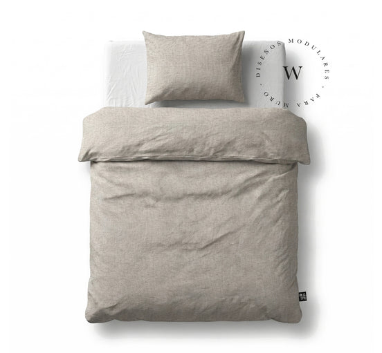 Funda Plumón Lino Beige Cuna 145 x 105 cm