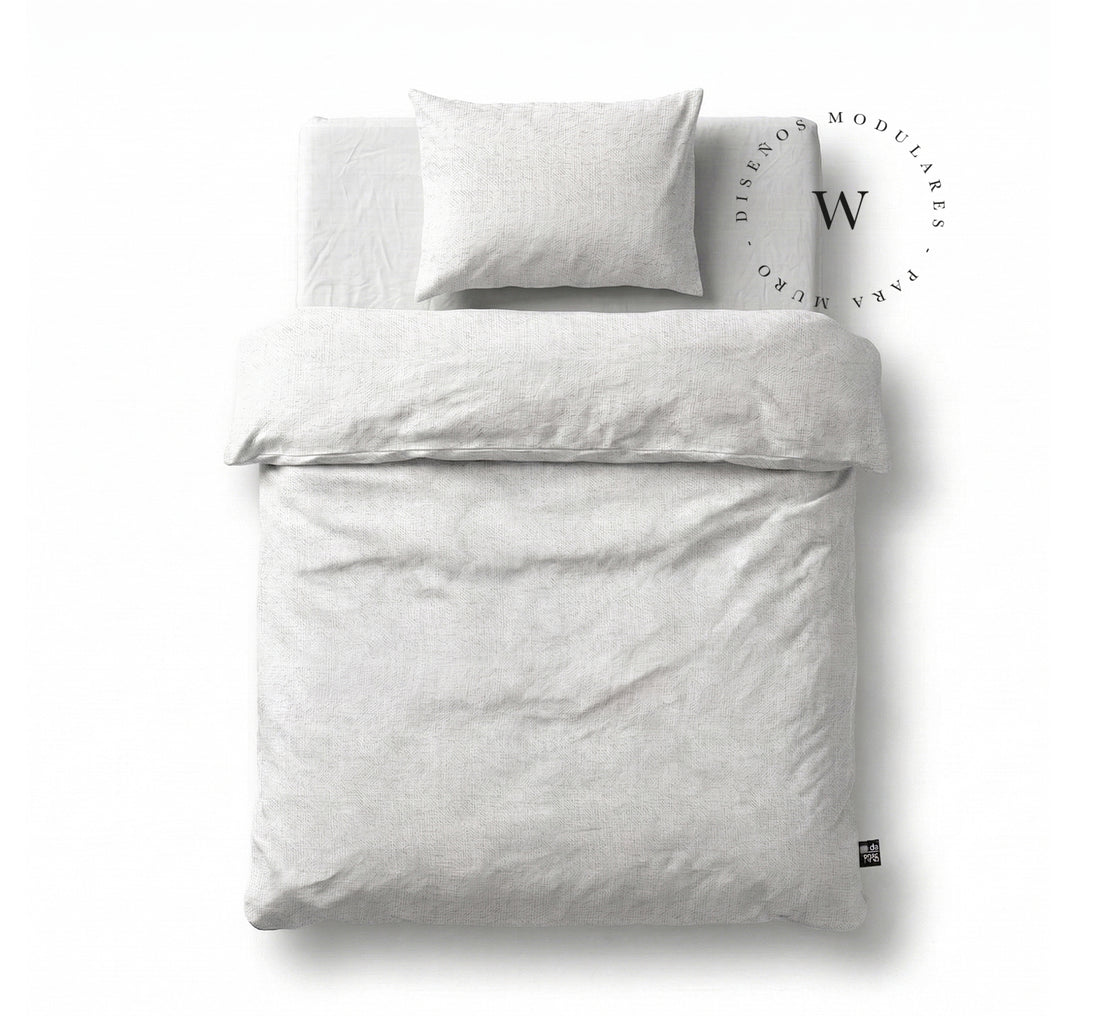 Funda Plumón Lino Blanco Cuna 145 x 105 cm