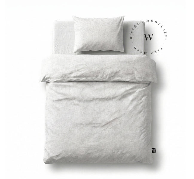 Funda Plumón Lino Blanco Cuna 145 x 105 cm