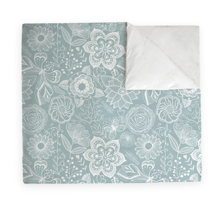 Manta Acolchada (Piecera) Mint Flower 210 x 140 cm
