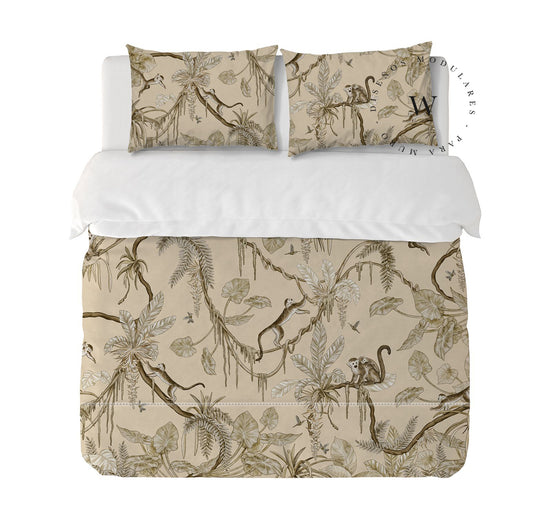 Playful Monkeys Vintage Beige