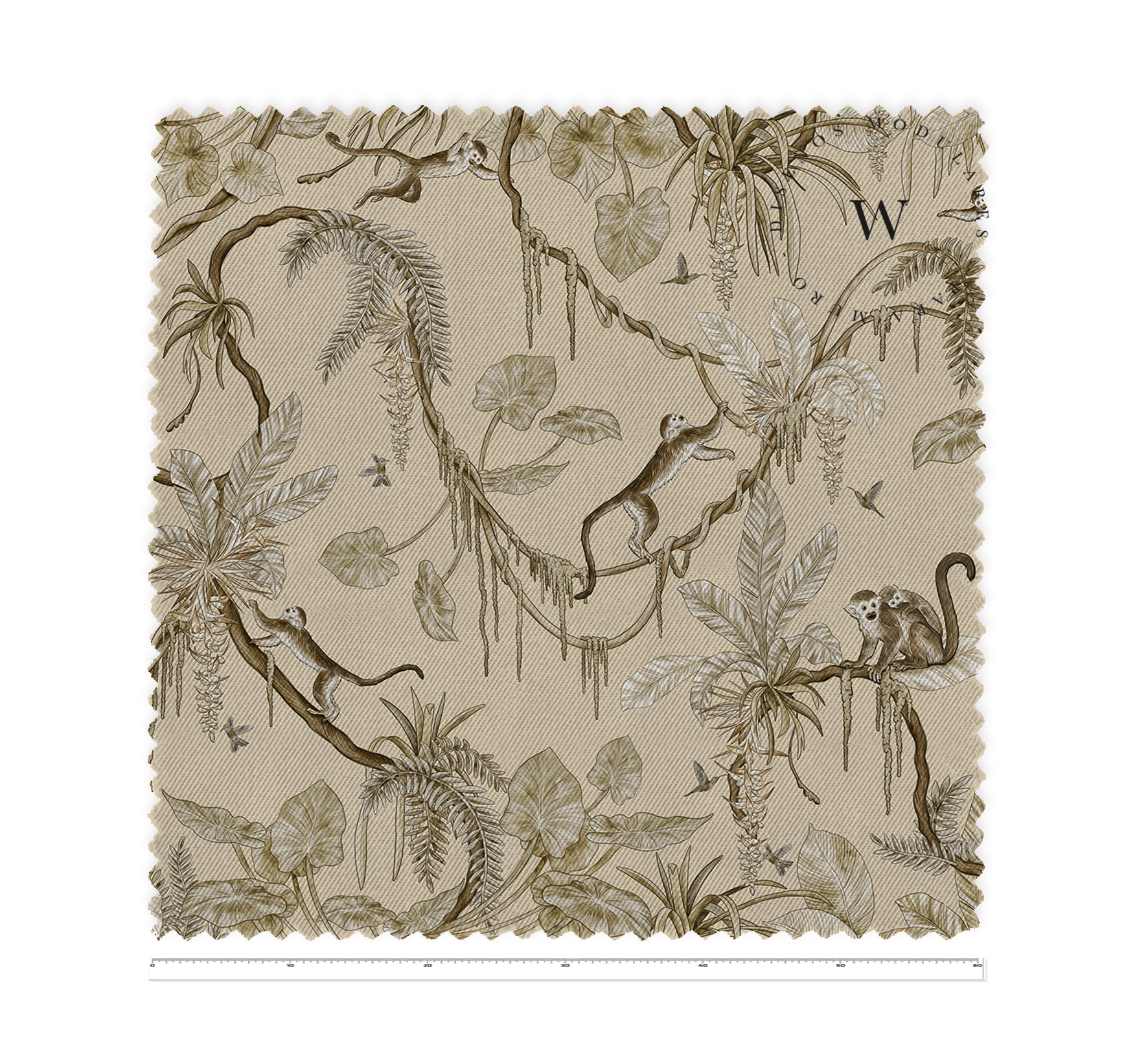 Playful Monkeys Vintage Beige