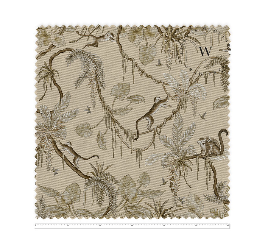 Playful Monkeys Vintage Beige