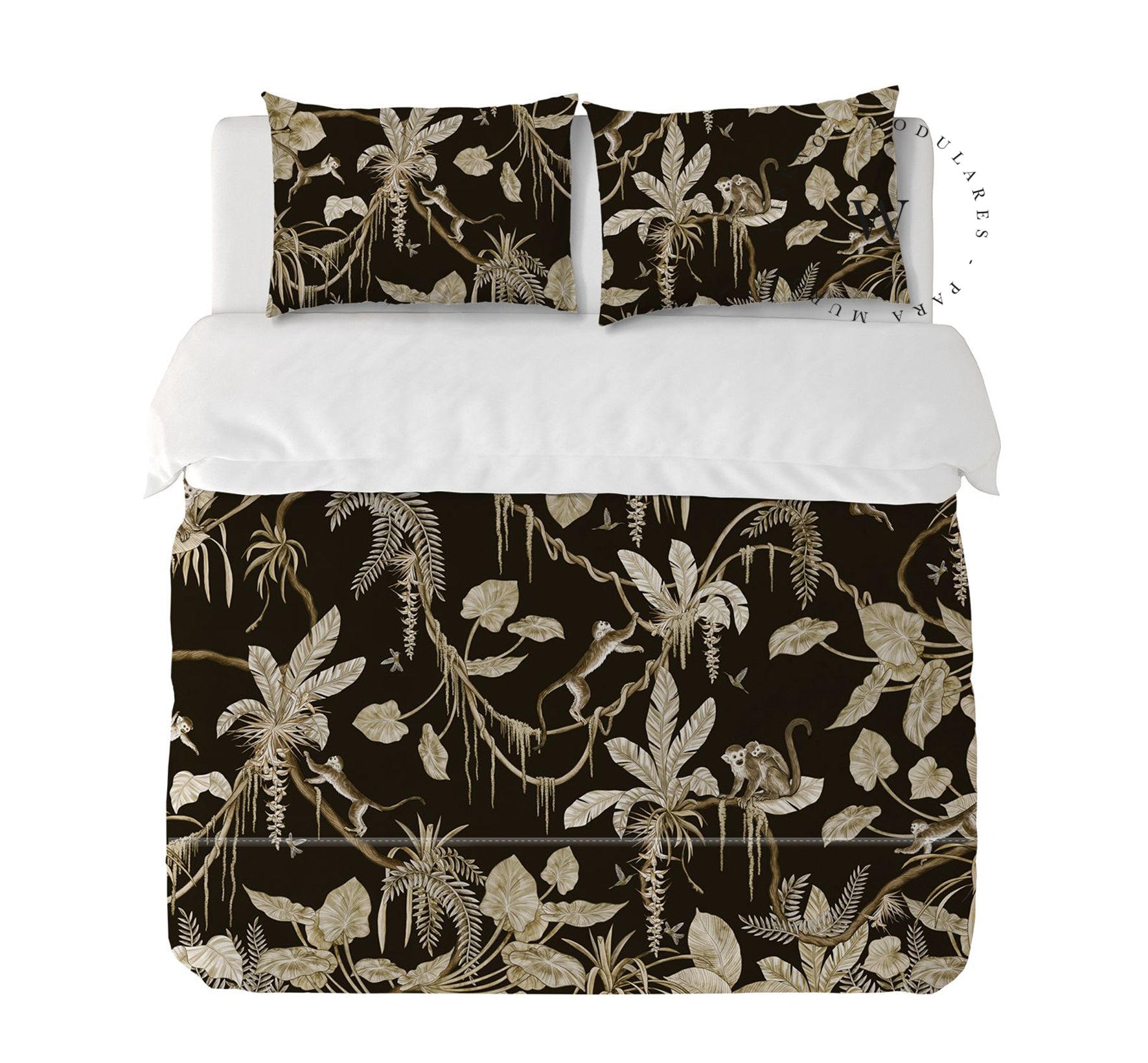 Playful Monkeys Vintage Black