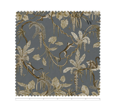 Playful Monkeys Vintage Blue