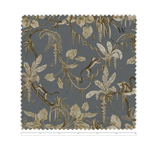 Playful Monkeys Vintage Blue