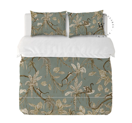 Playful Monkeys Vintage Green