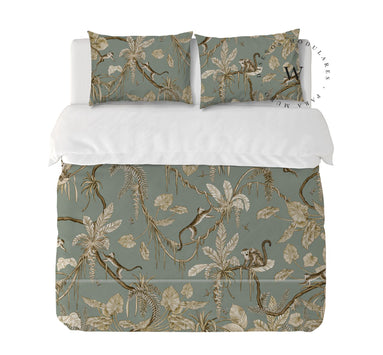 Playful Monkeys Vintage Green