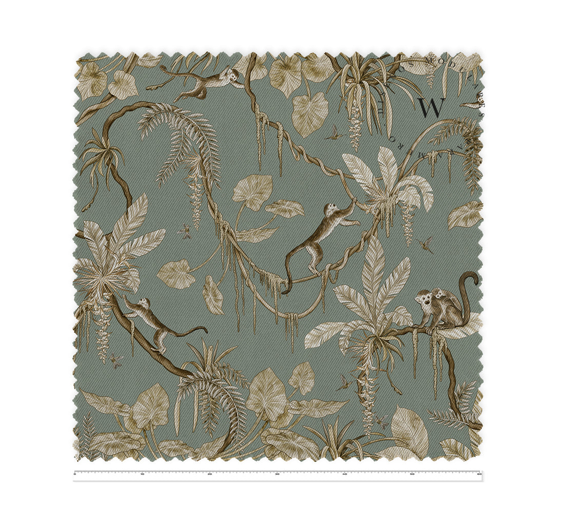 Playful Monkeys Vintage Green