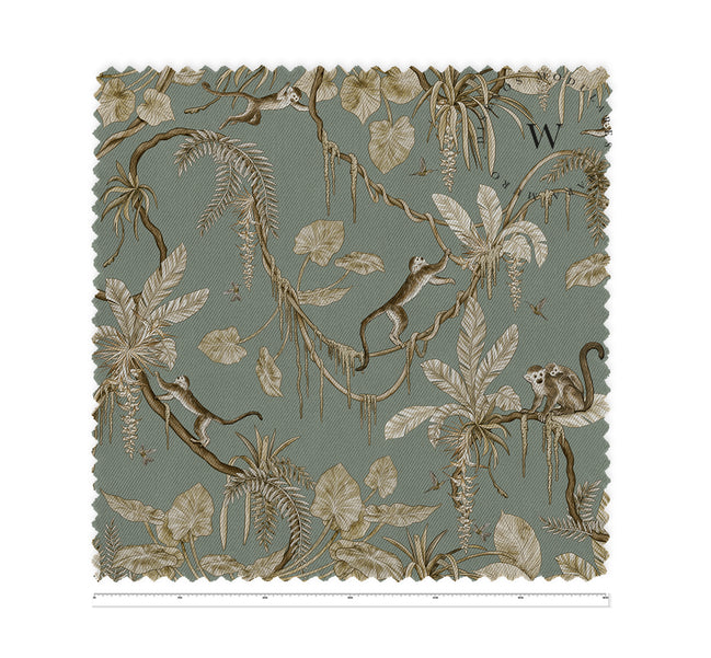 Playful Monkeys Vintage Green