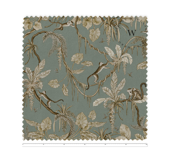 Playful Monkeys Vintage Green