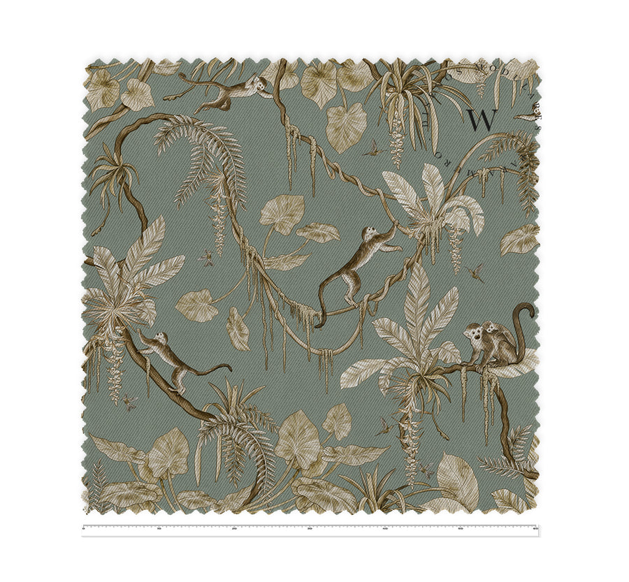 Playful Monkeys Vintage Green