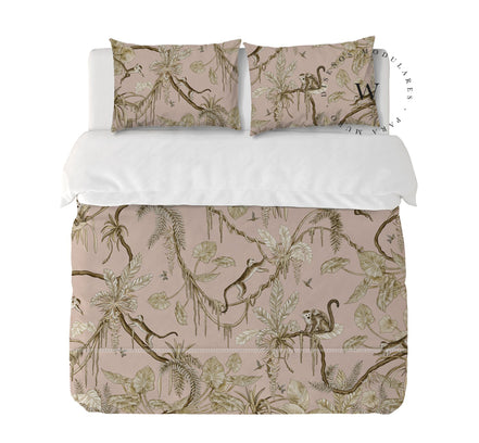 Playful Monkeys Vintage Pink