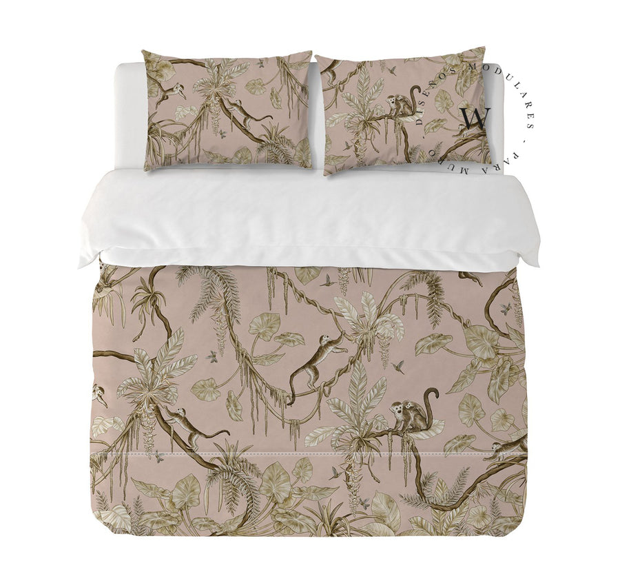 Playful Monkeys Vintage Pink