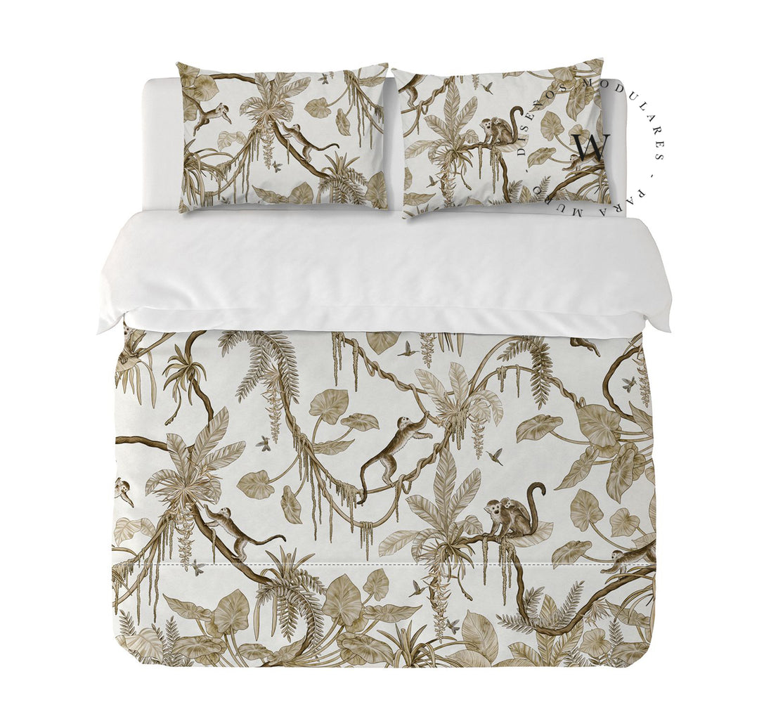 Playful Monkeys Vintage White