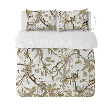 Playful Monkeys Vintage White