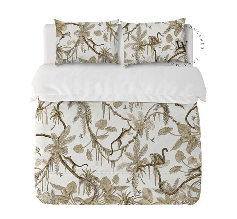Playful Monkeys Vintage White