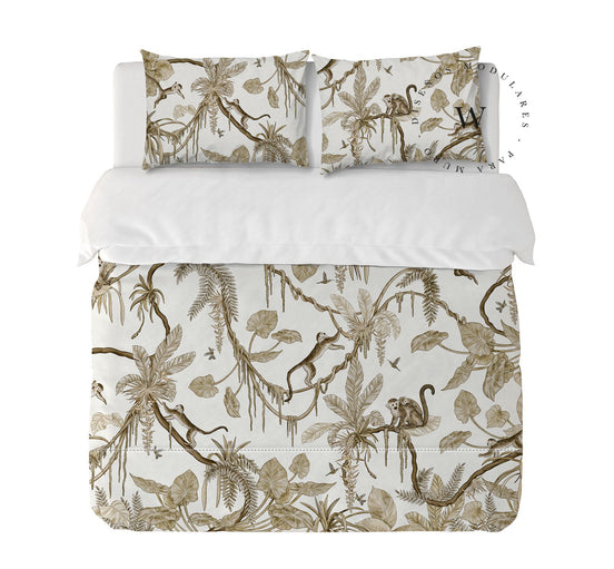 Playful Monkeys Vintage White