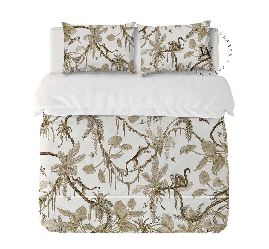 Playful Monkeys Vintage White