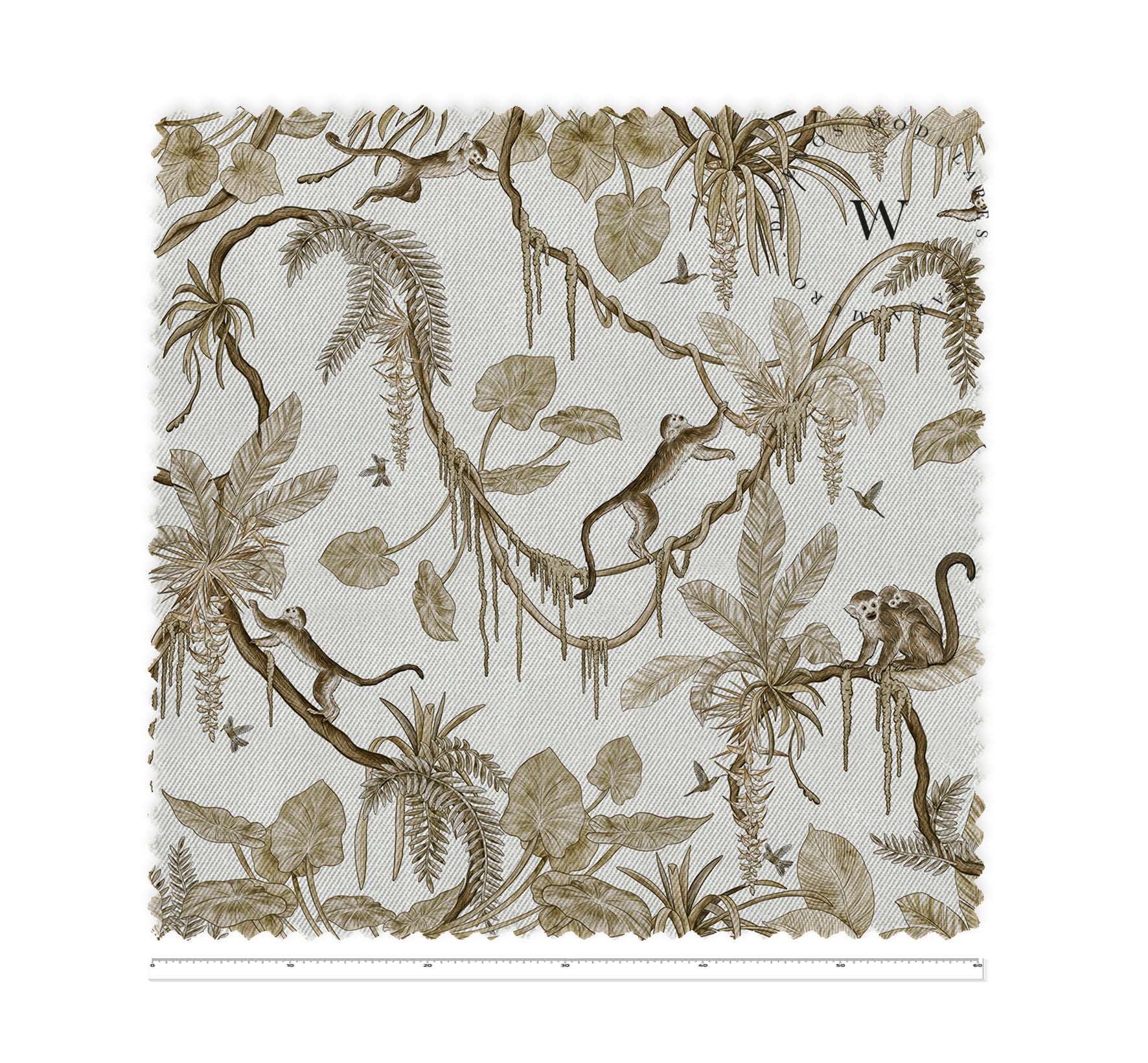 Playful Monkeys Vintage White