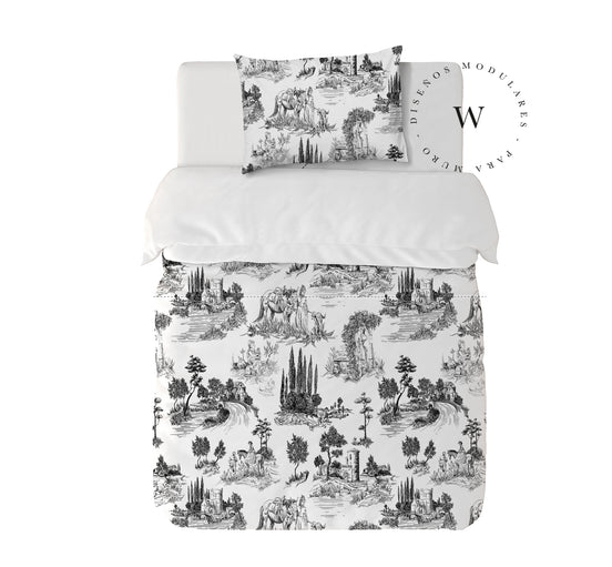 Funda Plumón Toile De Jouy Black King