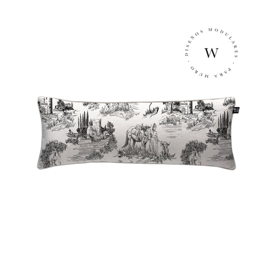 Cojín Toile De Jouy Black 120 x 35 cm