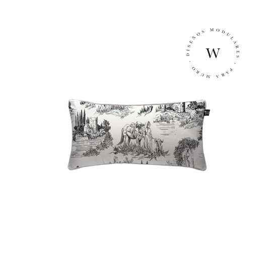 Manta Acolchada (Piecera) Toile De Jouy Black 180 x 90 cm