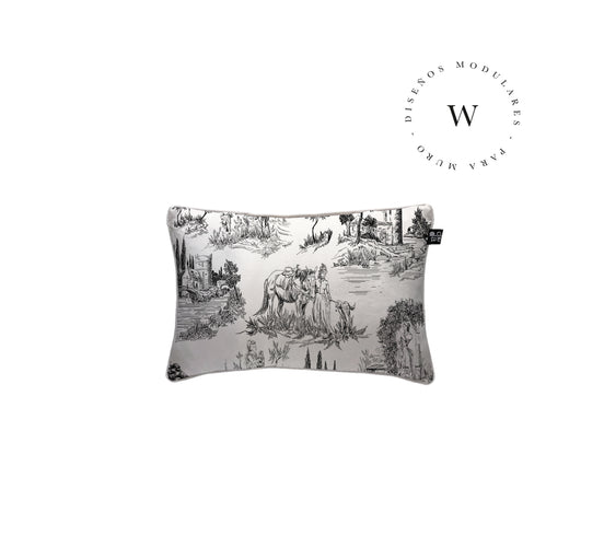 Manta Acolchada (Piecera) Toile De Jouy Black 210 x 140 cm