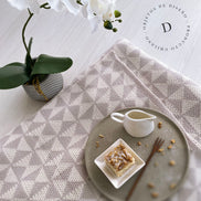 Trio Beige Manta Tejida