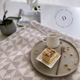 Trio Beige Manta Tejida