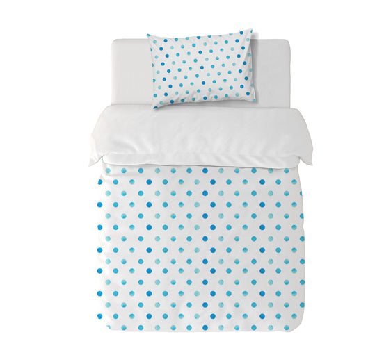 Funda Plumón Turquese Dots Cuna 145 x 105 cm