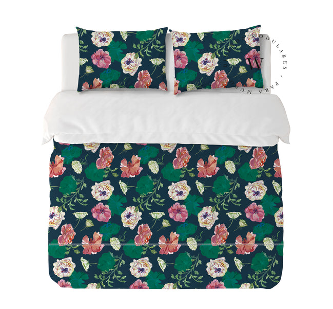 Funda Plumón Viridian Ranunculus Queen