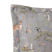 Respaldo de cama recto Fantastic Forest Blue — detalle de la tela