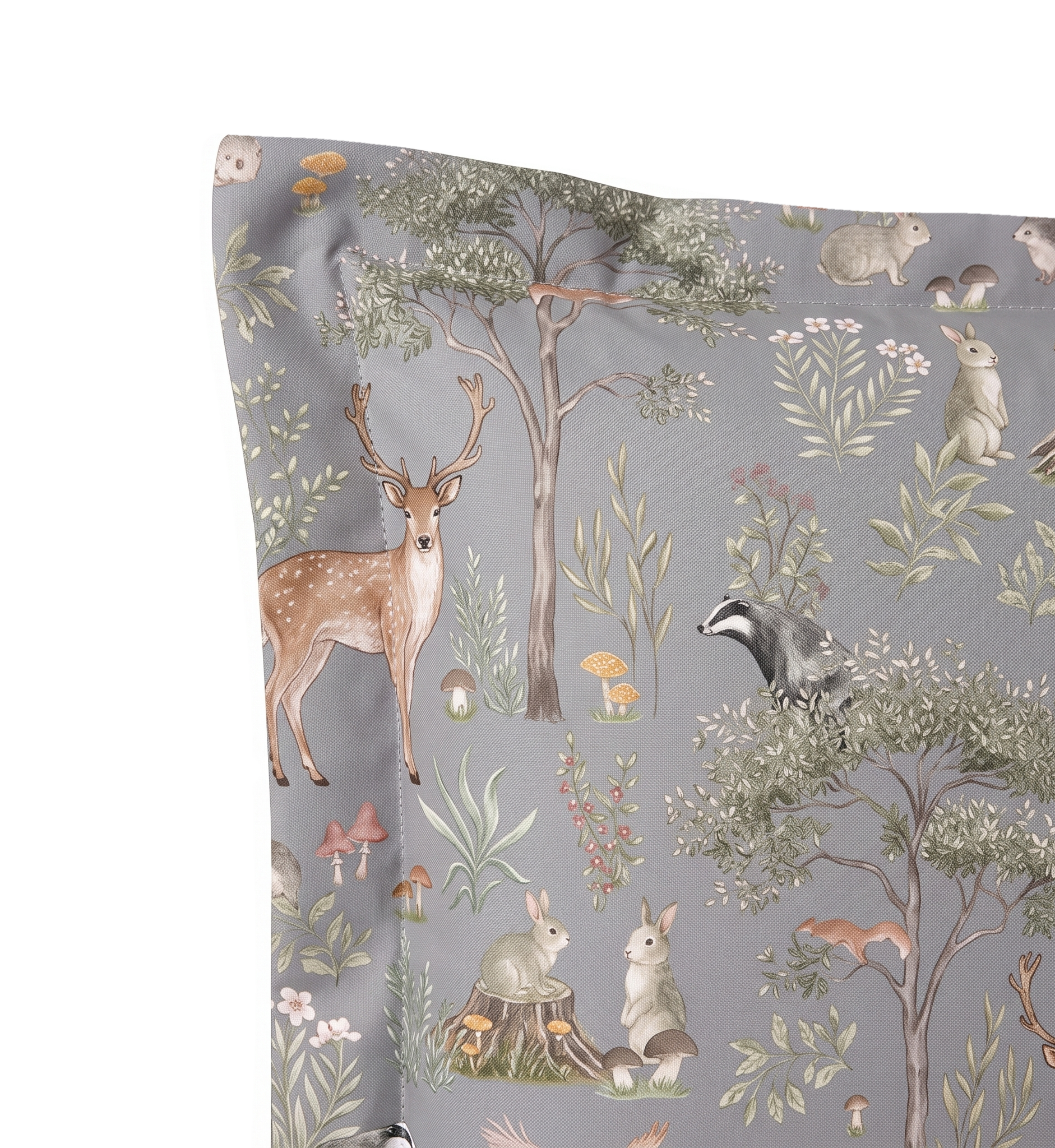 Respaldo de cama recto Fantastic Forest Blue — detalle de la tela