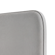 Respaldo de cama Lino Gris — detalle de la tela