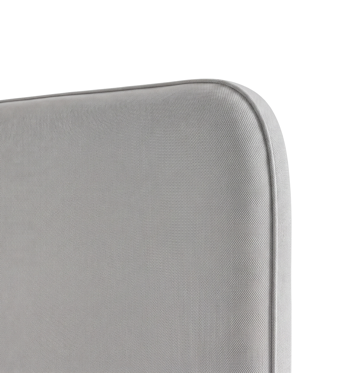 Respaldo de cama Lino Gris — detalle de la tela
