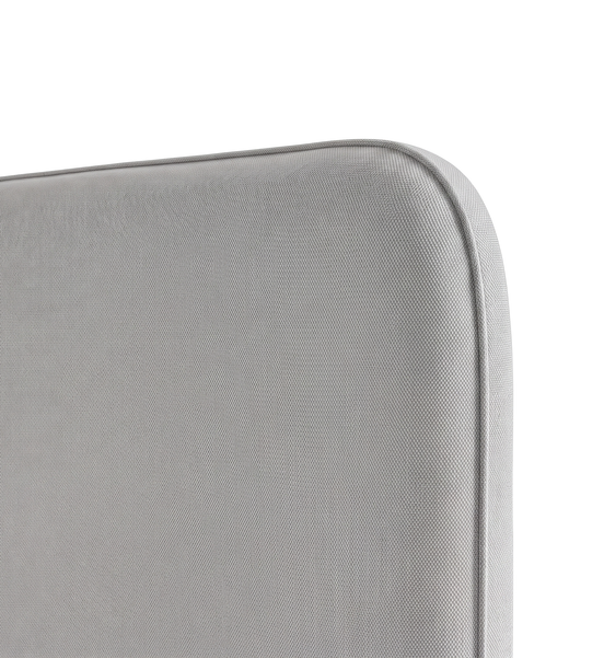 Respaldo de cama Lino Gris — detalle de la tela